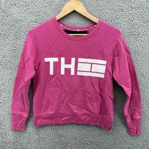 Tommy Hilfiger Logo Sport Sweater Womens XS Pink Pullover Sweatshirt Long Sleeve